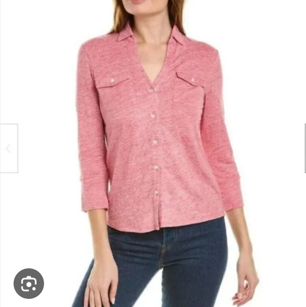 J. Mclaughlin  S Brynn Pink Collared Top